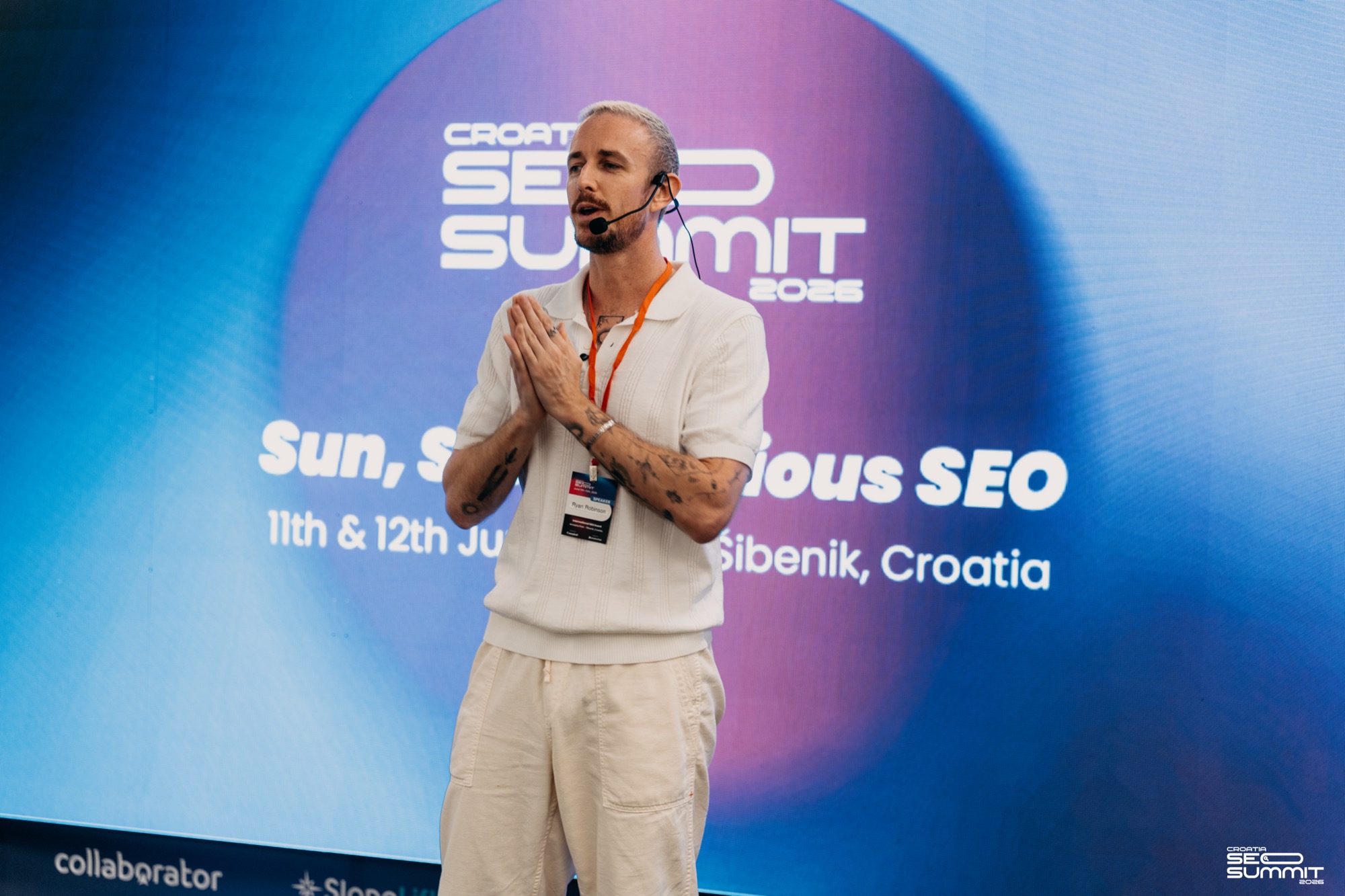 Ryan Robinson speaking at Croatia SEO Summit